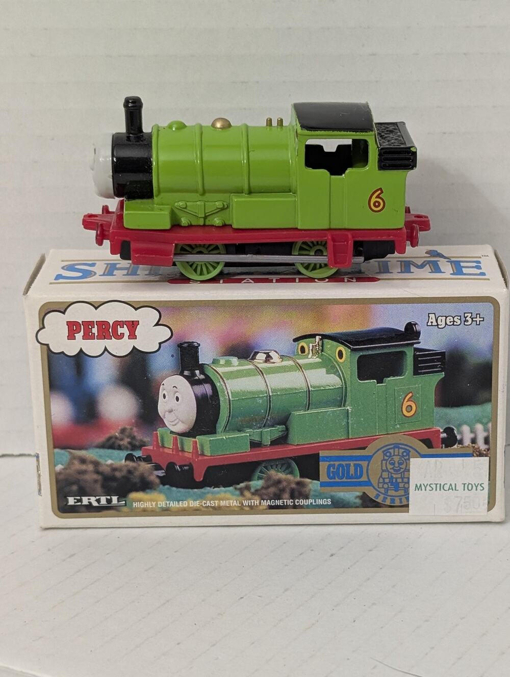 1993 Vintage ERTL Shining Time Station Percy Gold Rail Series Diecast Train NEW